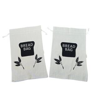 Balcove 2 X Plastic Lined Bread Bags for Homemade Linen Eco Bread Storage Bags